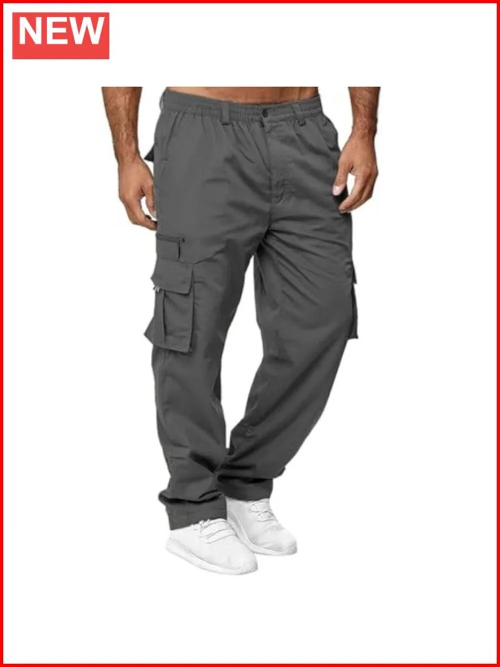 Men's Cargo Pants Cotton Jogger Multi Pockets Hiking Work Sweatpants